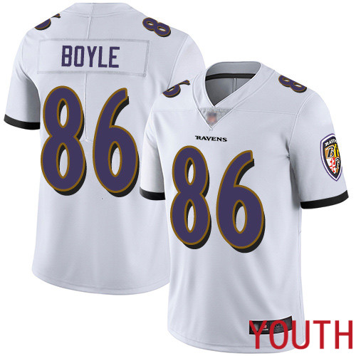 Baltimore Ravens Limited White Youth Nick Boyle Road Jersey NFL Football #86 Vapor Untouchable
